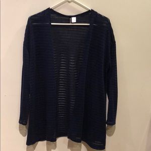 H&M Striped Sheer Navy Cardigan